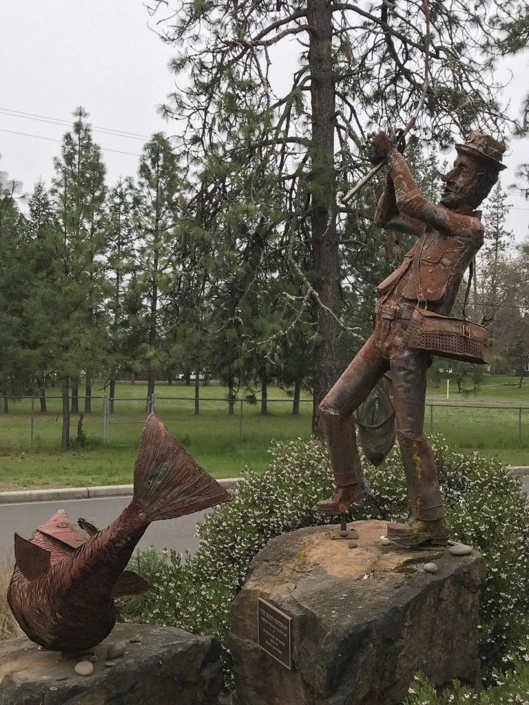 Fishing statue