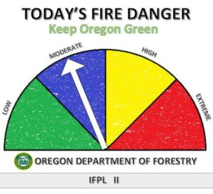 Oregon Department of Forestry Danger Level Increased to Moderate
