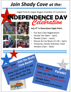 Join SHADY COVE at the INDEPENDENCE DAY CELEBRATION in Eagle Point!