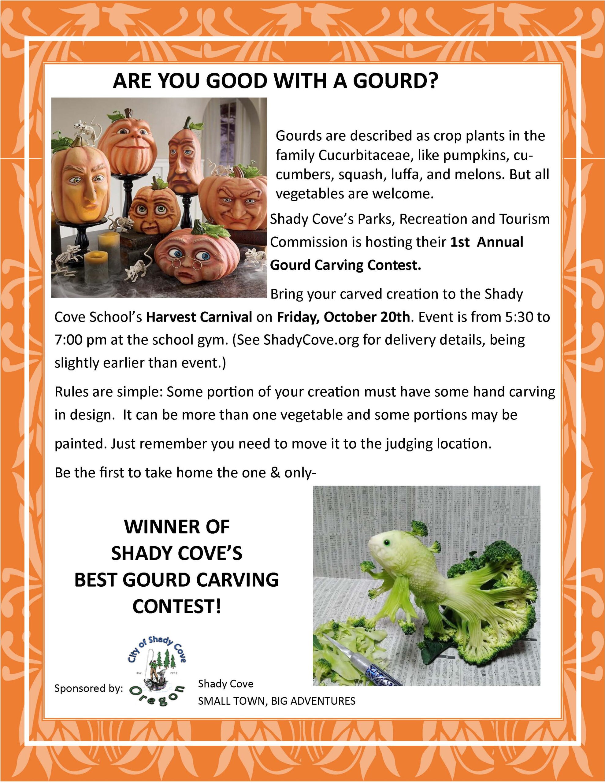 1st Annual Shady Cove Gourd Carving Contest