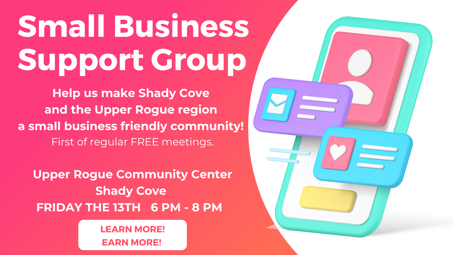 FREE Small Business Support Group (Upper Rogue Community Center)