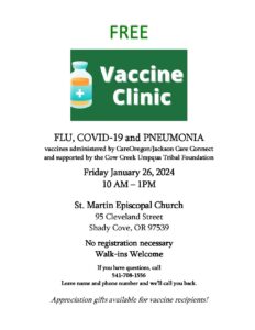 Free Vaccination Clinic at St. Martin's Church, Friday, 1/26, 10-1